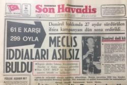 Son Havadis Gazetesi 26 Mayıs 1972 - Meclis İddiaları Asılsız Buldu - GZ12835 - 1