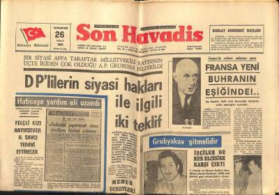 Son Havadis Gazetesi 26 Nisan 1969 - De Gaulle Halk Evet Demezse İstifa Edeceğini Açıkladı GZ97983 - 1