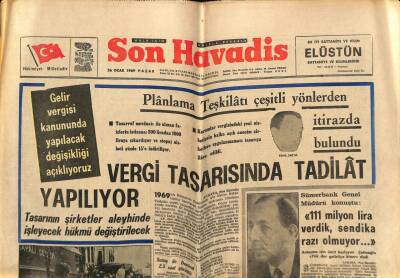 Son Havadis Gazetesi 26 Ocak 1969 - Dicle Nehri Yükseldi , Köyler Sular Altında GZ74179 - 1