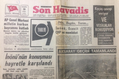 Son Havadis Gazetesi 26 Ocak 1972 - İnönünün Konuşması Hayretle Karşılandı - GZ12860 - 1