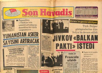 Son Havadis Gazetesi 26 Şubat 1982 - Mersinde Malta Humması Yüzünden 20 Bin Kuzu Ölü Doğdu - Yunanistan Asker Sayısını Artıracak GZ121177 - 1