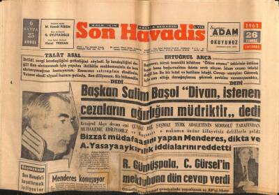 Son Havadis Gazetesi 26 Temmuz 1961 - Derbi Fabrikasında İş İhtilafı Kavgayla Sonbuldu GZ77442 - 1
