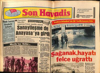 Son Havadis Gazetesi 27 Ağustos 1982 - Özalın Kızı Ve Damadı Trafik Kazası Geçirdi GZ69122 - 1