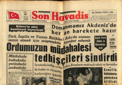 Son Havadis Gazetesi 27 Aralık 1963 - Yurdda Kıbrıs İçin Mitingler Yapıldı GZ80550 - 1