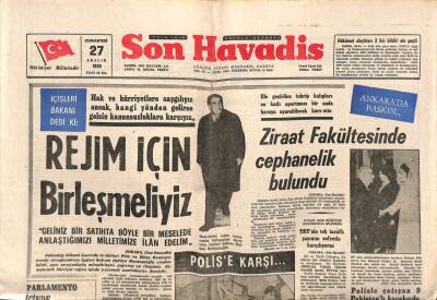 Son Havadis Gazetesi 27 Aralık 1969 - Ecevit Diktacılara Ve Aşırı Solculara Çattı, Ziraat Fakültesinde Cephanelik Bulundu GZ56471 - 1