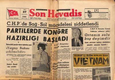 Son Havadis Gazetesi 27 Eylül 1966 - Muhterem Nur Geceyi Emniyette Yankesici Kadınlarla Keçirdi GZ80537 - 1