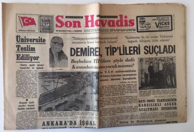 Son Havadis Gazetesi 27 Haziran 1968 - Ankarada İşgal Hareketi Sona Erdi GZ11235 - 1