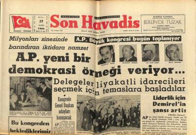 Son Havadis Gazetesi 27 Kasım 1964 - Gazeteci Kazım Kip Bir Trafik Kazasında Öldü GZ74055 - 1