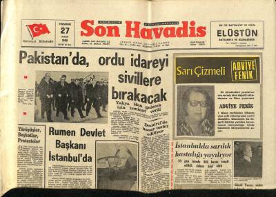 Son Havadis Gazetesi 27 Mart 1969 - Rumen Devlet Başkanı İstanbulda GZ65514 - 1