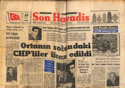 Son Havadis Gazetesi 27 Mayıs 1966 - Ortanın Solundaki CHPliler İkaz Edildi GZ99037 - 1