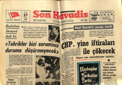 Son Havadis Gazetesi 27 Mayıs 1969 - CHP Yine İftiraları İle Çökecek..Apollo 10 Dünyaya Döndü GZ59067 - 1