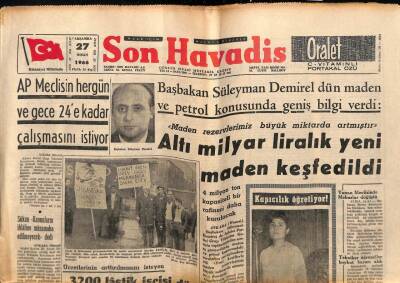 Son Havadis Gazetesi 27 Nisan 1966 - Altı Milyar Liralık Yeni Maden Keşfedildi GZ77432 - 1