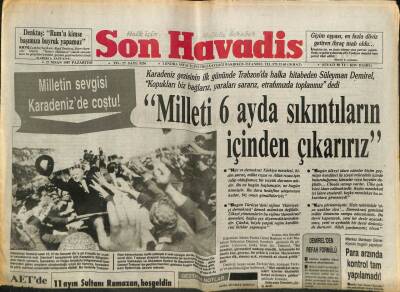 Son Havadis Gazetesi 27 Nisan 1987 - Milletin Sevgisi Karadenizde Coştu ! GZ102127 - 1
