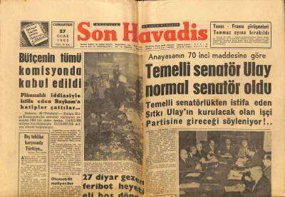Son Havadis Gazetesi 27 Ocak 1962 - Lilian Harvey Film Çeviriyor GZ80494 - 1
