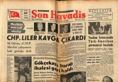 Son Havadis Gazetesi 27 Şubat 1966 - Gökçekaya Barajı İhalesi Geri Kaldı GZ77500 - 1