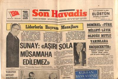 Son Havadis Gazetesi 27 Şubat 1969 - İsrail Başbakanı Levy Eşkol Öldü - Sunay Aşırı Sola Müsamaha Edilemez GZ123913 - 1