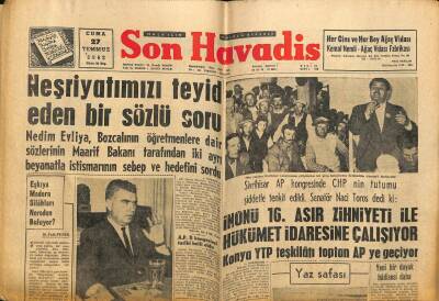 Son Havadis Gazetesi 27 Temmuz 1962 - Cezayirde Harp Başladı GZ74019 - 1