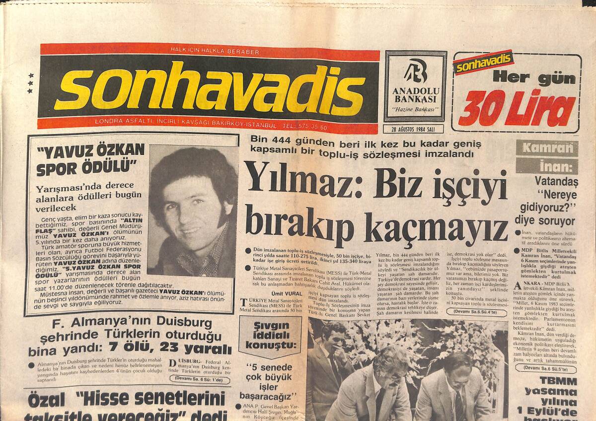 Son Havadis Gazetesi 28 Ağustos 1984 - Kastelli'nin Kapısına Alacaklılar Dayandı - Belkıs Akkale'nin LP'si Ve Bantları Yok Satıyor GZ141085 - 1