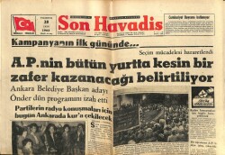 Son Havadis Gazetesi 28 Ekim 1963 - Partilerin Radyo Konuşmaları İçin Bugün Ankarada Kura Çekilecek GZ102086 - 2
