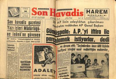 Son Havadis Gazetesi 28 Eylül 1962 - Yemende İhtilalde Hükümdar Öldürüldü GZ74034 - 1