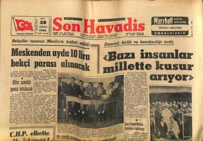 Son Havadis Gazetesi - 28 Haziran 1966 - M. Hazer Ecevit Şahsi Politika Yapıyor dedi. - Totoda 13ü 1 Kişi Bildi GZ124228 - 1