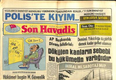 Son Havadis Gazetesi 28 Haziran 1978 - Harbiye Orduevi Yanındaki Askeri Müze Binası Yandı GZ105395 - 1