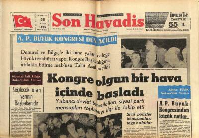 Son Havadis Gazetesi 28 Kasım 1964 - CHPliler Tesanüt Havasına Şaşırdılar... GZ74056 - 1