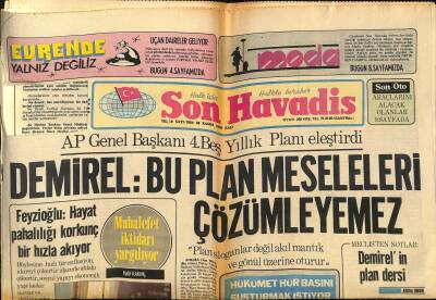 Son Havadis Gazetesi 28 Kasım 1978 - Monaco Prensesi Anıtkabirde - Demirel Bu Plan Meseleleri Çözümleyemez GZ124340 - 1