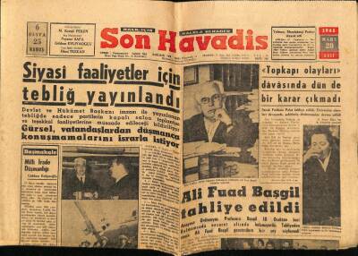 Son Havadis Gazetesi 28 Mart 1961 - Ali Fuad Başgil Tahliye Edildi GZ69523 - 1