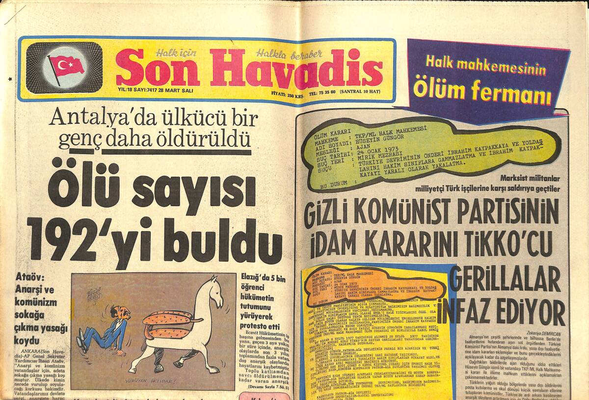 Son Havadis Gazetesi 28 Mart 1978 - Rafaella Carra'ya Sahne Dar Geldi! - Yay Burcu Kadınları Hülya Koçyiğit Fatma Girik GZ143156 - 1