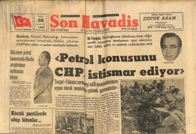 Son Havadis Gazetesi 28 Mayıs 1965 - Adana Cezaevinde Dün İsyan Çıktı - Küçük Partilerde Olup Bitenler... GZ123981 - 1