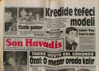 Son Havadis Gazetesi 28 Mayıs 1987 - Takke Düştü Kel Göründü Özal O Mezar Orada Kalır GZ56577 - 1