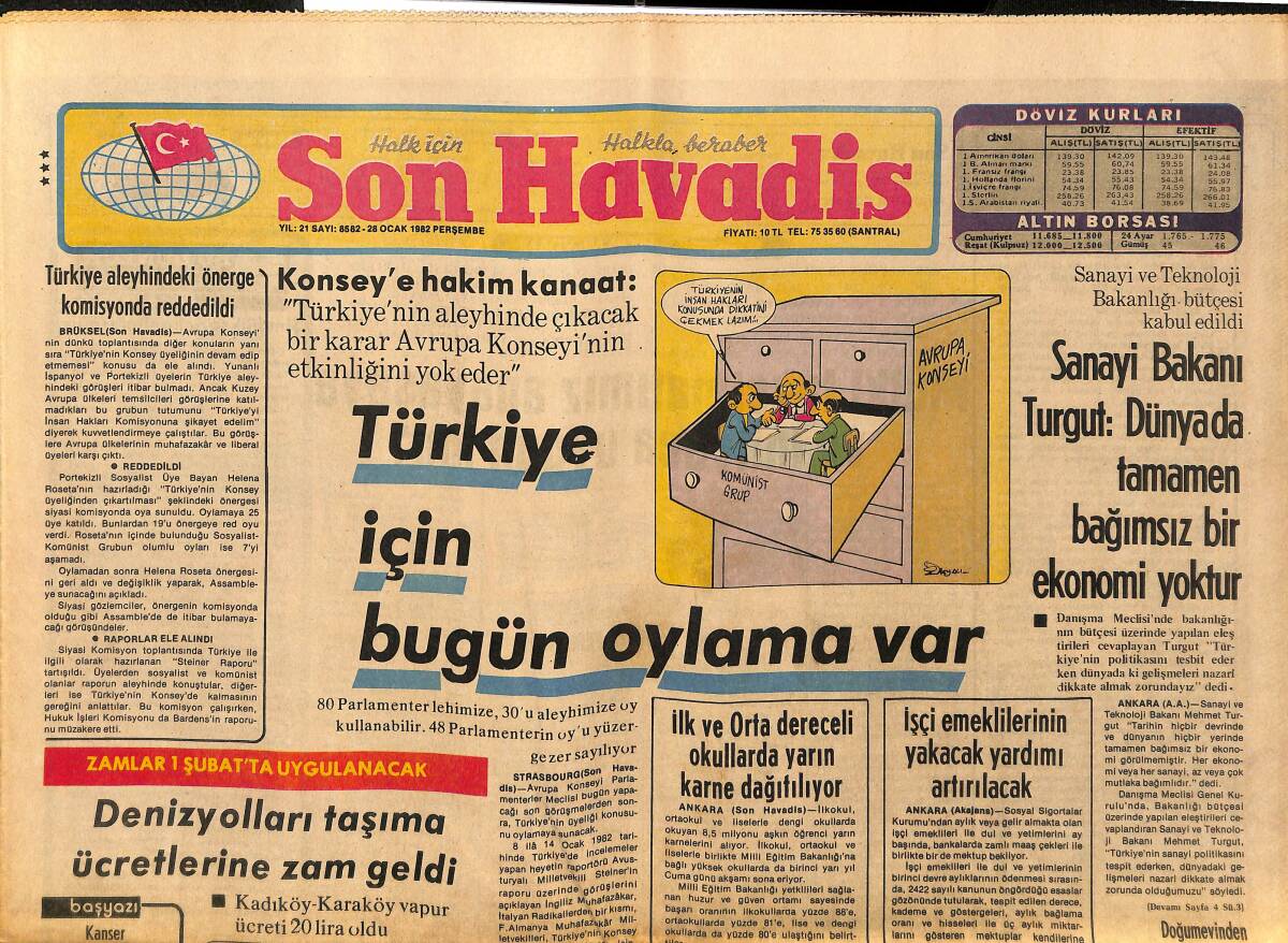 Son Havadis Gazetesi 28 Ocak 1982 - İran da , Irak da Ellerindeki Savaş Esirlerini Besleyemiyor - Türkiye İçin Bugün Oylama Var GZ149690 - 1