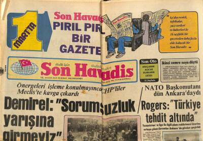 Son Havadis Gazetesi 28 Şubat 1980 - Demirel, Sorumsuzluk Yarışına Girmeyiz GZ80460 - 1