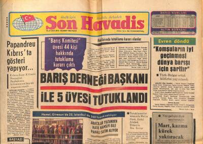 Son Havadis Gazetesi 28 Şubat 1982 - Papandreu Kıbrısta Gösteri Yapıyor... - Beşiktaş İstim Üstünde GZ121179 - 1
