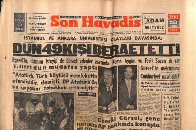 Son Havadis Gazetesi 28 Temmuz 1961 - Ahmet Çifçinin İdamı İsteniyor GZ77443 - 1