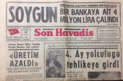Son Havadis Gazetesi 28 Temmuz 1971 - 4.Ay Yolculuğu Tehlikeye Girdi - GZ12476 - 2
