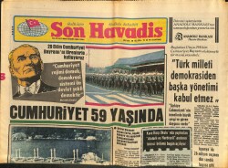 Son Havadis Gazetesi 29 Ekim 1982 - Yıldırım Gürses Hafif Türk Müziği Kabul Edilmelidir GZ102195 - 1