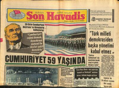 Son Havadis Gazetesi 29 Ekim 1982 - Yıldırım Gürses Hafif Türk Müziği Kabul Edilmelidir GZ102195 - 1