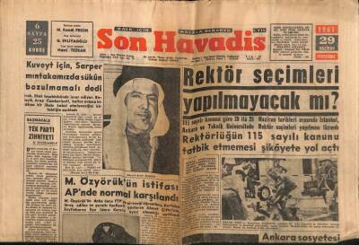 Son Havadis Gazetesi 29 Haziran 1961 - Rektörlüğün 115 Sayılı Kanunu Tatbik Etmemesi Şikayete Yol Açtı GZ56504 - 1