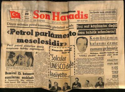 Son Havadis Gazetesi 29 Haziran 1965 - İzmirde TİPin Bir Tertibi Ortaya Çıktı - Demirel 15. Kotanın Esaslarını Açıkladı GZ124373 - 1