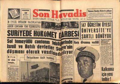 Son Havadis Gazetesi 29 Mart 1962 - Suriyede Hükümet Darbesi GZ56474 - 1