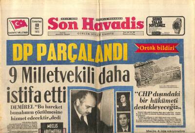 Son Havadis Gazetesi 29 Mart 1975 - Yunan Jetleri Ege Adalarında Uçaklarımızın Yolunu Kesti GZ99108 - 1