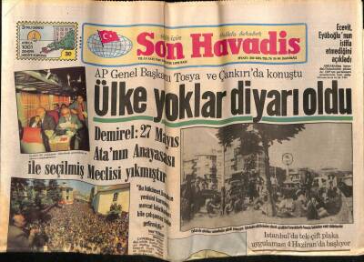 Son Havadis Gazetesi 29 Mayıs 1979 - Seydişehirde Karşıt Görüşlü İşçilerin Çalışması Sonucu 27 Kişi Yaralandı GZ92170 - 1