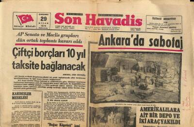 Son Havadis Gazetesi 29 Nisan 1970 - Barış Manço Çok Başarılıydı - Ankarada Sabotaj GZ114397 - 1