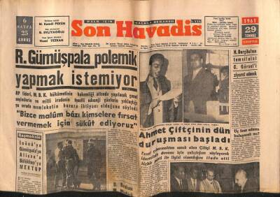 Son Havadis Gazetesi 29 Temmuz 1961 - Terme Çayı Taştı , Köyler Su Altında GZ77444 - 1