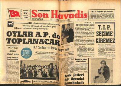 Son Havadis Gazetesi 29 Temmuz 1965 - CHP Milletvekili Cinayet Sanıklarının Tahliyesini İstedi GZ102301 - 1