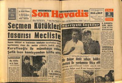 Son Havadis Gazetesi 3 Ağustos 1961 - Seçmen Kütükleri Tasarısı Mecliste GZ60325 - 1