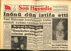 Son Havadis Gazetesi 3 Aralık 1963 - İnönü Dün İstifa Etti GZ65322 - 1