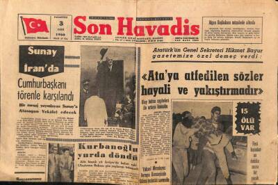 Son Havadis Gazetesi 3 Ekim 1966 - Atatürkün Genel Sekreteri Hikmet Bayur Gazetemize Özel Demeç Verdi GZ92060 - 1